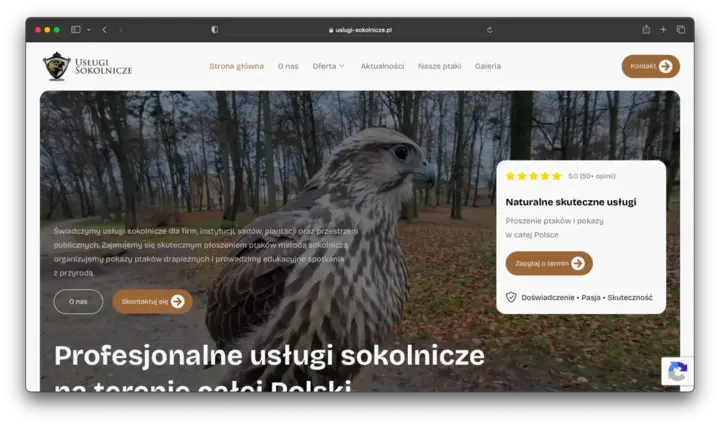 Usługi Sokolnicze – strona internetowa