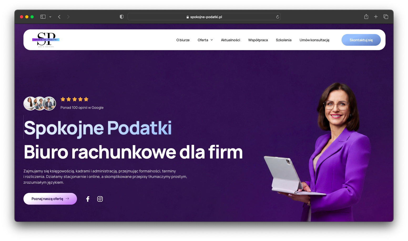 Spokojne Podatki – strona internetowa dla biura rachunkowego