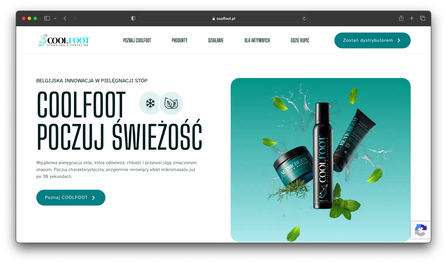 CoolFoot – strona internetowa dla marki produktów do pielęgnacji stóp