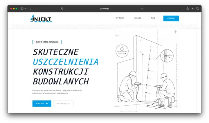 INJEKT – strona internetowa dla firmy hydroizolacyjnej