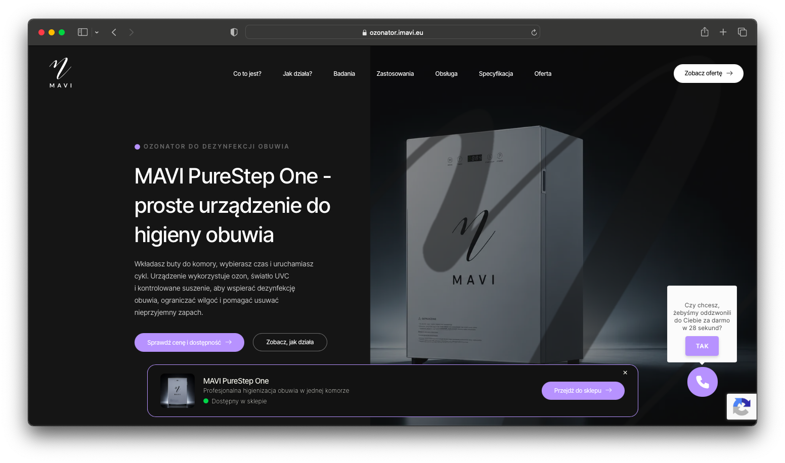 Landing page ozonatora
